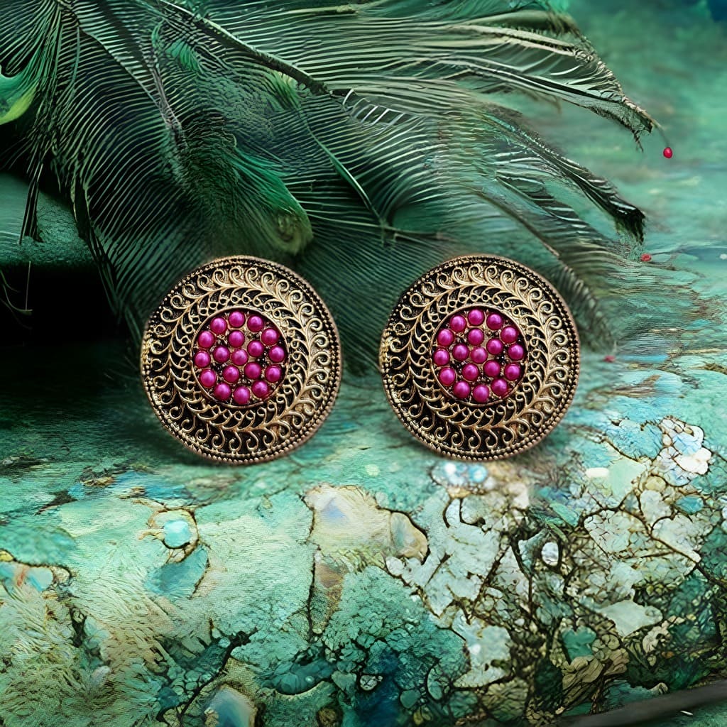 Trendy Indian Golden Copper Jhumkas Earrings,antique Golden Look Oxidized  Earrings,handmade Oxidized Earrings,temple Jhumka - Etsy