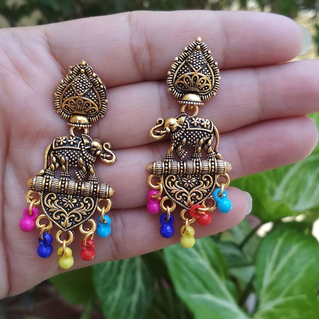 Gold plated Grand Chandbali Earrings – Simpliful Jewelry