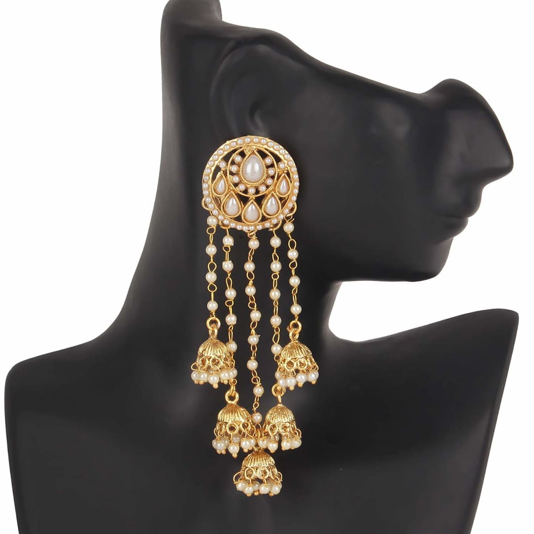 Uma Bali Earrings with Pearl chains – SOKORA JEWELS